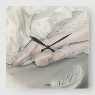 Ballerina-Tanz der Schwanuhr Quadratische Wanduhr