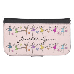 Ballerina-Tanz-individueller Name Samsung S4 Geldbeutel Hülle