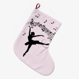 Ballerina Tanz mit Musik Rosa Großer Weihnachtsstrumpf