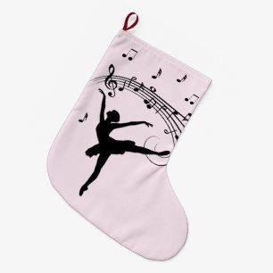 Ballerina Tanz mit Musik Rosa Großer Weihnachtsstrumpf