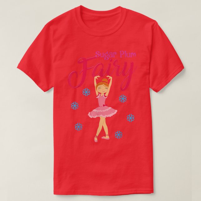 Ballerina Tanz Weihnachten Zucker Mühle T-Shirt (Design vorne)