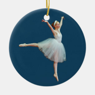 Ballerina-Tanzen auf blauer Verzierung Keramikornament
