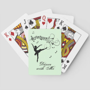 Ballerina tanzen mit Musik Green Playing Cards Spielkarten