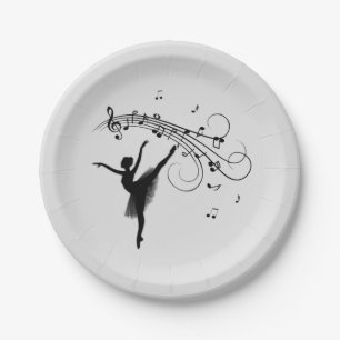 Ballerina Tanzen mit Musik Pappteller