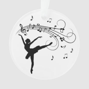 Ballerina Tanzen mit Musiknoten Ornament