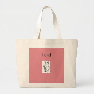 Ballerina-Tänzer-Ballett-Schuh-Taschen-Tasche Jumbo Stoffbeutel