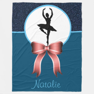 Ballerina Tänzer Glitter und Schleife Fleece-Decke Fleecedecke