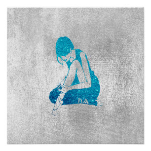 Ballerina-Tänzer-metallischer grauer silberner Poster