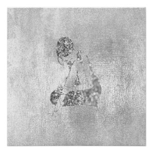 Ballerina-Tänzer-metallischer silbernes Poster