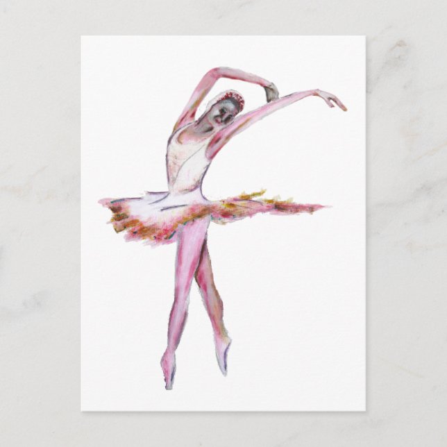 Ballerina , Tänzerin , Postkarte für Tanz (Vorderseite)