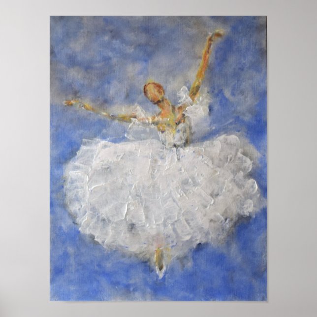 Ballerina tanzt in den Wolken Poster (Vorne)