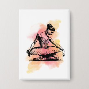 Ballerina tanzt in Farbe  Button