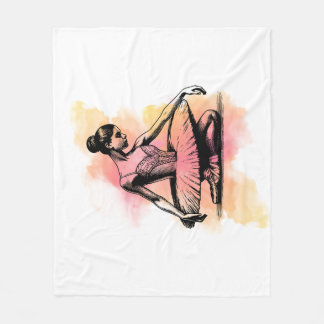Ballerina tanzt in Farbe Fleecedecke