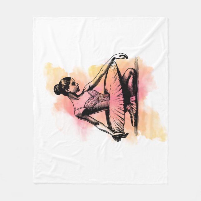 Ballerina tanzt in Farbe  Fleecedecke (Vorderseite)
