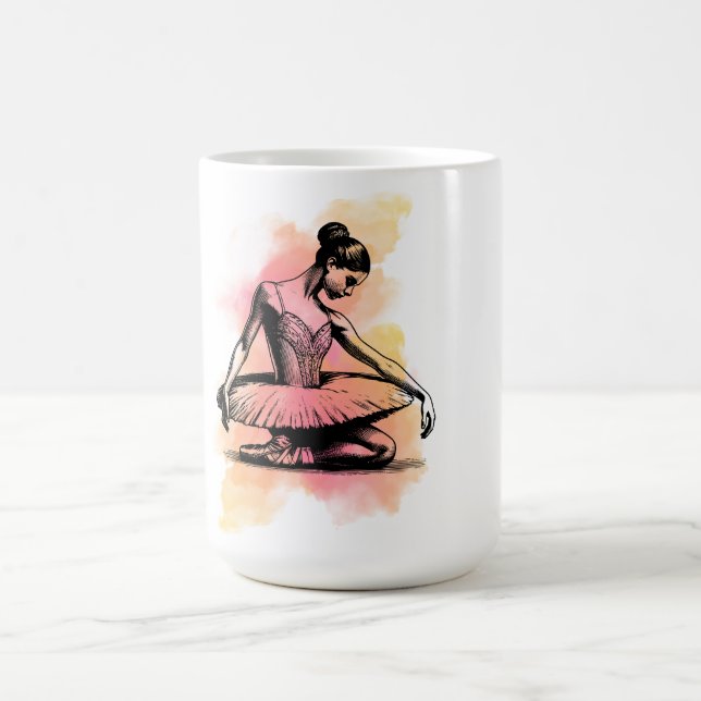 Ballerina tanzt in Farbe  Kaffeetasse (Mittel)