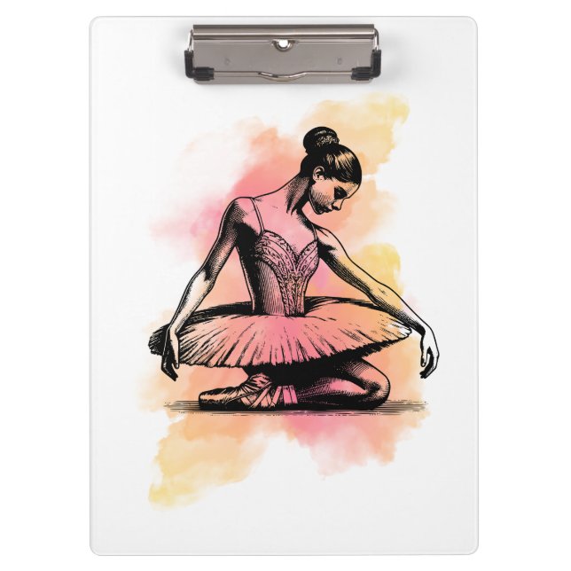 Ballerina tanzt in Farbe  Klemmbrett (Vorderseite)
