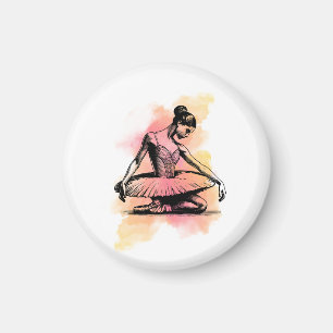 Ballerina tanzt in Farbe  Magnet