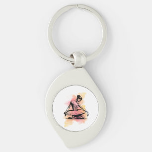 Ballerina tanzt in Farbe Schlüsselanhänger