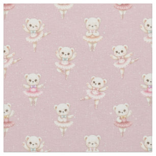 Ballerina-Teddybär Rosa Nahtloses Muster Stoff