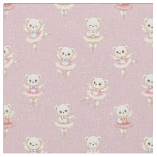 Ballerina-Teddybär Rosa Nahtloses Muster Stoff