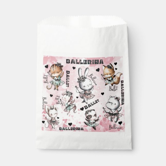 Ballerina-Tiere Geschenktütchen (Vorderseite)