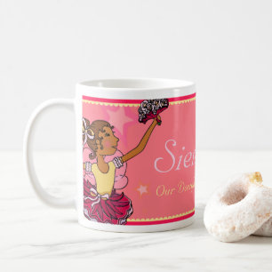 Ballerina-Tochter-Star Rosa und dunkle Tasse
