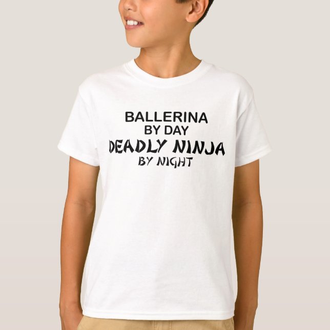 Ballerina tödliches Ninja bis zum Nacht T-Shirt (Vorderseite)