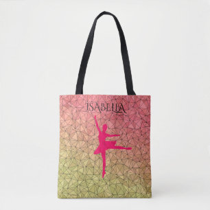 Ballerina Tote Tasche mit personalisiertem Namen.