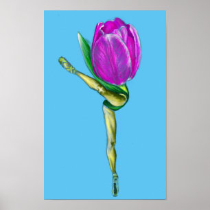 Ballerina Tulip Ballett Tanzposter - Malerei Poster