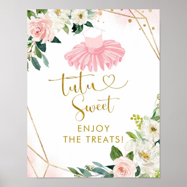 Ballerina Tutu Babydusche Tutu Sweet Sign Poster (Vorne)