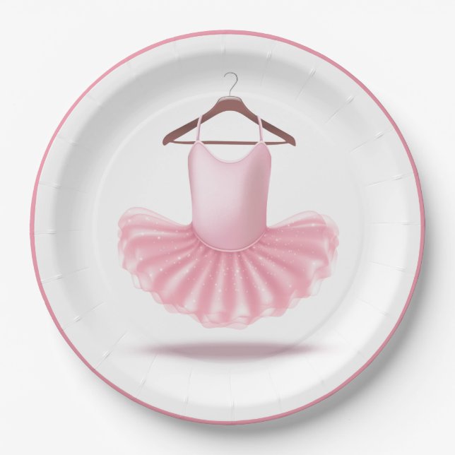 Ballerina Tutu Ballet Rosa Girly Pappteller (Vorderseite)