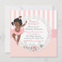 Ballerina Tutu Ballett Rosa Streifen Spitze Einladung