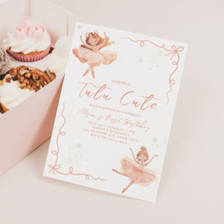 Ballerina Tutu Einladung zum 2. Geburtstag