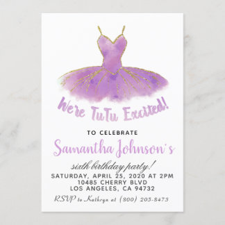 Ballerina TuTu Einladung zum Geburtstag
