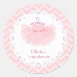 Ballerina-Tutu-Mädchen-Baby-Party-Dekorations-Aufk Runder Aufkleber