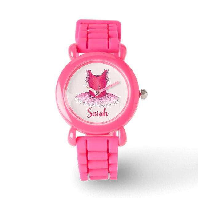 Ballerina Tutu Personalisierte Uhr (Vorderseite)