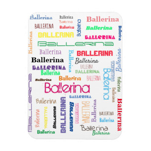 Ballerina Typografie Flexible Foto Magnet