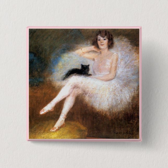 Ballerina und Black Cat Button (Vorderseite)
