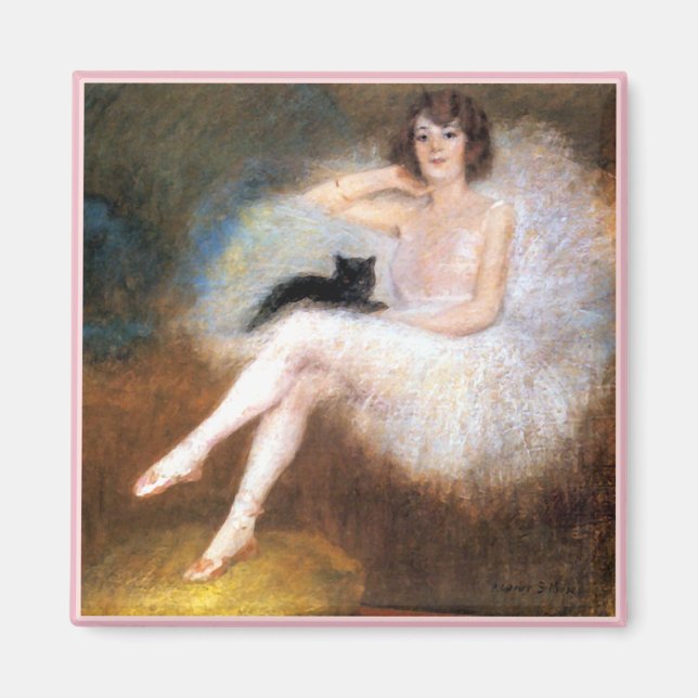 Ballerina und Black Cat Magnet (Vorne)