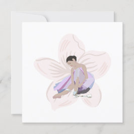 Ballerina und Blume Karte