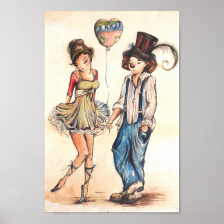 Ballerina und Clown Poster