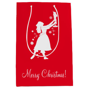 Ballerina und Nussknacker am Weihnachten Mittlere Geschenktüte