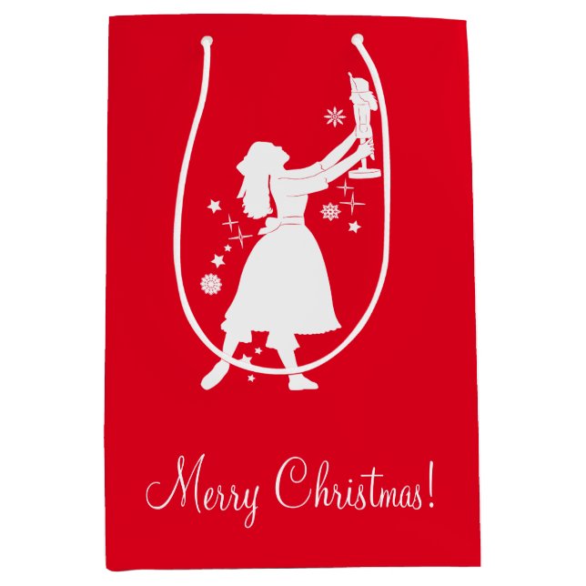 Ballerina und Nussknacker am Weihnachten Mittlere Geschenktüte (Vorderseite)