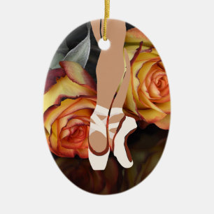 Ballerina und Rose En Pointe Ballet Keramik Ornament