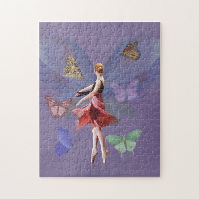 Ballerina und Schmetterlinge Puzzle (Vertikal)