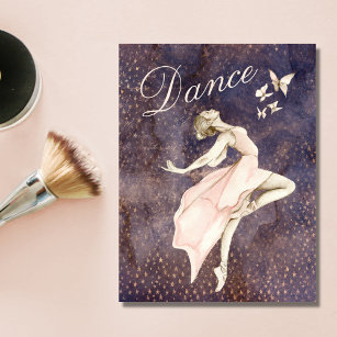Ballerina und Schmetterlinge tanzen Lila Ballett P Postkarte