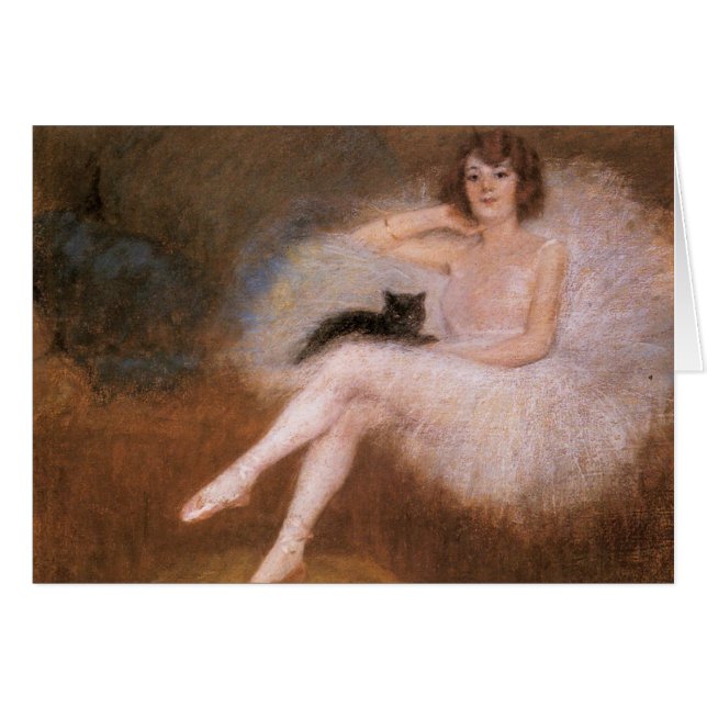 Ballerina und schwarze Katze (Vorderseite (Horizontal))