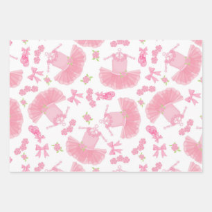 Ballerina und Tutu-Muster Geschenkpapier Set