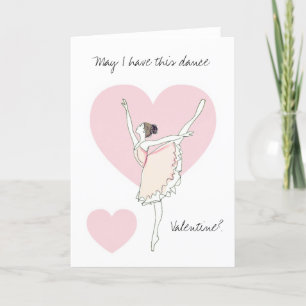 Ballerina Valentine May I have this Dance Heart Feiertagskarte