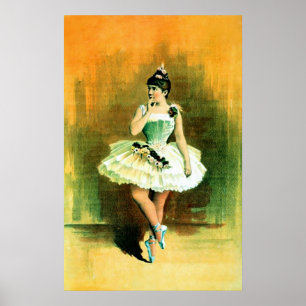 Ballerina ~ Vintages Ballettposter Poster